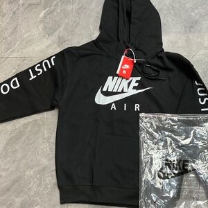 Nike Air Black Hoodie with White Accents